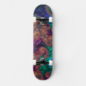 Boho Groovy Kleurrijke Jewel Tone Abstract Fractal Persoonlijk Skateboard (Voorkant)