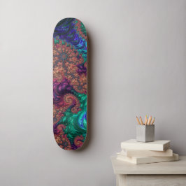 Boho Groovy Kleurrijke Jewel Tone Abstract Fractal Persoonlijk Skateboard