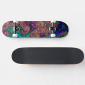Boho Groovy Kleurrijke Jewel Tone Abstract Fractal Persoonlijk Skateboard (Horizontaal)