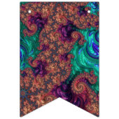 Boho Groovy Kleurrijke Jewel Tone Abstract Fractal Vlaggetjes (Derde vlag)