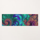 Boho Groovy Kleurrijke Jewel Tone Abstract Fractal Yogamat (Achterkant (horizontaal))