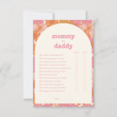 Boho Groovy mama of papa Baby shower spel Kaart (Voorkant)
