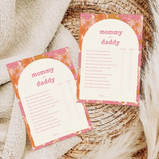Boho Groovy mama of papa Baby shower spel Kaart