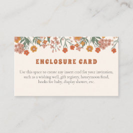 Boho Groovy Meadow Wildflower aangepaste tekst Informatiekaartje