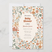 Boho Groovy Meadow Wildflower Baby shower Kaart (Voorkant)