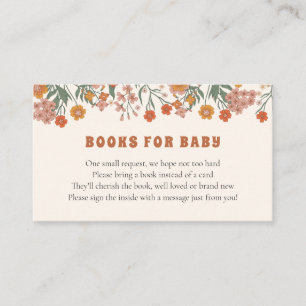 Boho Groovy Meadow Wildflower Boeken voor Baby Informatiekaartje