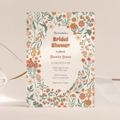 Boho Groovy Meadow Wildflower Vrijgezellenfeest Kaart