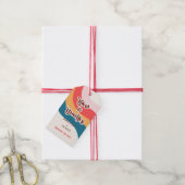 Boho Groovy Retro 70s Wedding Love and Bedankt Cadeaulabel (Met Touw)