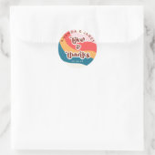 Boho Groovy Retro 70s Wedding Love and Bedankt Ronde Sticker (Tas)