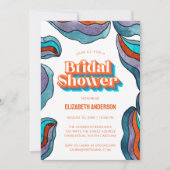 Boho Groovy Retro Bold Kleurrijke Wavy Vrijgezelle Kaart (Voorkant)