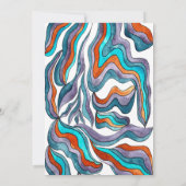 Boho Groovy Retro Bold Kleurrijke Wavy Vrijgezelle Kaart (Achterkant)