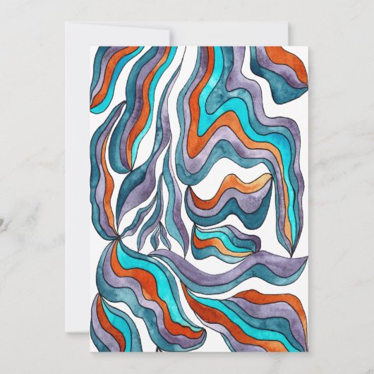 Boho Groovy Retro Bold Kleurrijke Wavy Vrijgezelle Kaart (Achterkant)