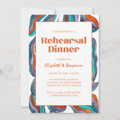 Boho Groovy Retro foto bruiloft repetitie diner Kaart (Voorkant)