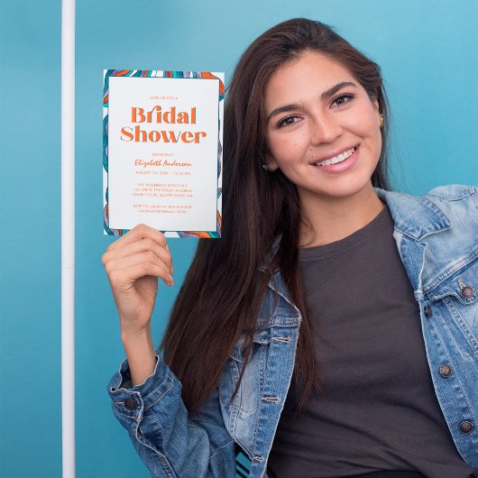 Boho Groovy Retro Typografie Wavy Vrijgezellenfees Kaart