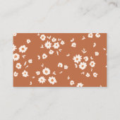 Boho Groovy Weide Wilde Bloem Luier Raffle Ticket Informatiekaartje (Achterkant)