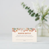 Boho Groovy Weide Wilde Bloem Luier Raffle Ticket Informatiekaartje (Staand voorkant)