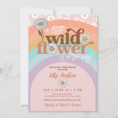 Boho Groovy Wilde Bloem Baby Shower Uitnodiging (Voorkant)