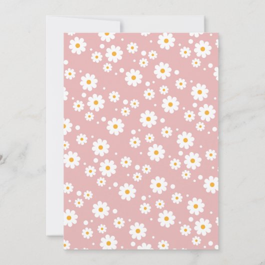 Boho Groovy Wilde Bloem Baby Shower Uitnodiging (Achterkant)