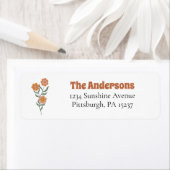 Boho Groovy Wildflower Retouradres Label (Insitu)