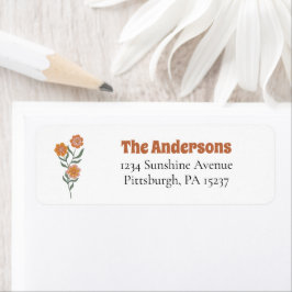 Boho Groovy Wildflower Retouradres Label