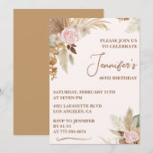 Boho Groovy Wildflower Whimsy 46ste verjaardag Kaart (Voorkant / Achterkant)