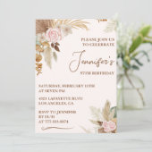 Boho Groovy Wildflower Whimsy 57e verjaardag Kaart (Staand voorkant)