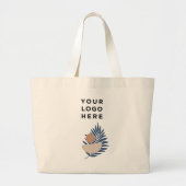 Boho grote katoenen tas met logo op maat (Voorkant)