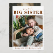 Boho grote zus zwangerschap foto aankondigingen (Voorkant / Achterkant)
