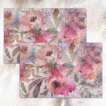 BOHO GRUNGE FLORAL COLLAGE DECOUPAGE TISSUE PAPIER