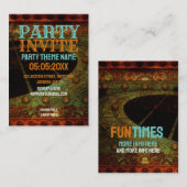 Boho Grunge gitaar muziek party uitnodigen Kaart (Voorkant / Achterkant)
