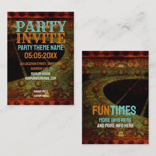 Boho Grunge gitaar muziek party uitnodigen Kaart (Voorkant / Achterkant)