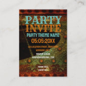 Boho Grunge gitaar muziek party uitnodigen Kaart (Voorkant)