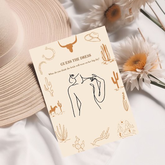 Boho Guess de bruidsjurk vrijgezellenfeest spel Ka Kaart