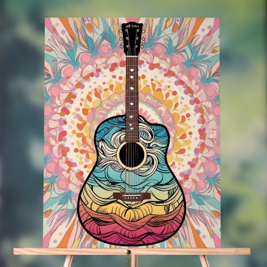 Boho guitar acryl bord (Neutraal)