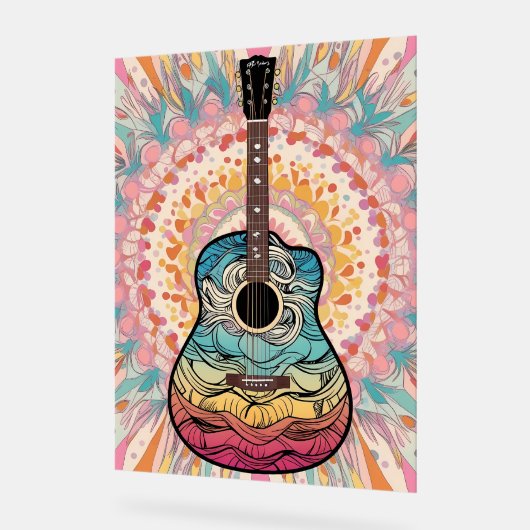 Boho guitar acryl bord (Hoek)