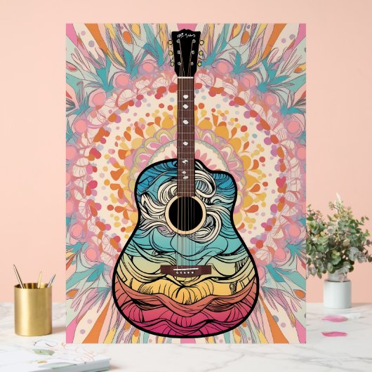 Boho guitar acryl bord (Huwelijk)
