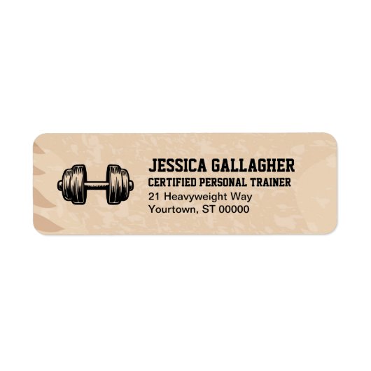 Boho Gym / Personal Trainer Retouradreslabel Etiket (Voorkant)