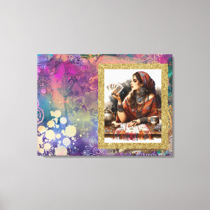 * Boho Gypsy Woman A100 Psychische Kaart Reader Canvas Afdruk