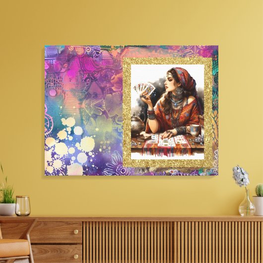 * Boho Gypsy Woman A100 Psychische Kaart Reader Canvas Afdruk (Insitu (Woonkamer))