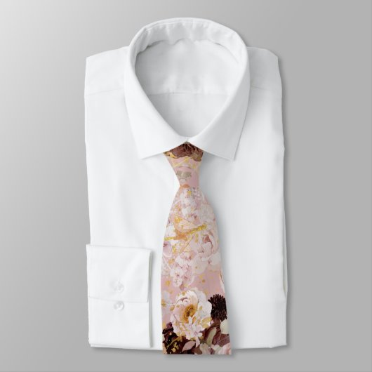 Boho H2 Dusty Rozen Burgundy Mums DIY achtergrond Stropdas (Gebonden)