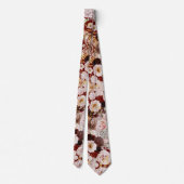 Boho H2 Stofrozen Rozen Burgundy Mums doe-het-zelf Stropdas (Achterkant)