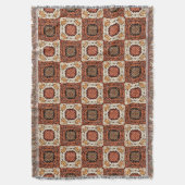 Boho Haakwerk Granny Square Retro Bloemmotief Deken (Voorkant Verticaal)