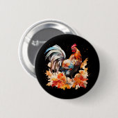 Boho Haan Kip Herfstbladeren Thanksgiving Da Ronde Button 5,7 Cm (Voorkant /achterkant)