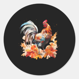 Boho Haan Kip Herfstbladeren Thanksgiving Da Ronde Sticker