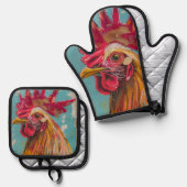 Boho Haan Oven Mitt & Hot Pad Set (Voorkant / Achterkant)