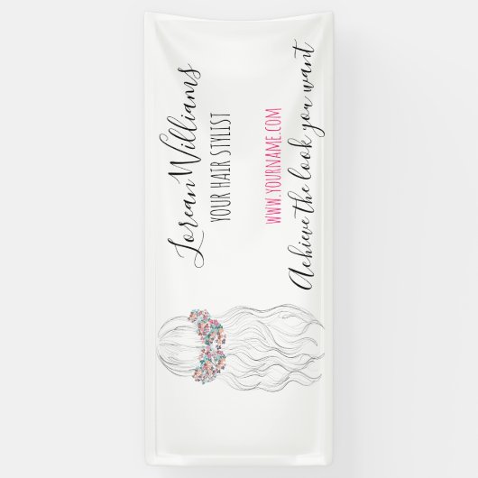 Boho haar Bruidskapsper Florale Romantiek Spandoek (Verticaal)