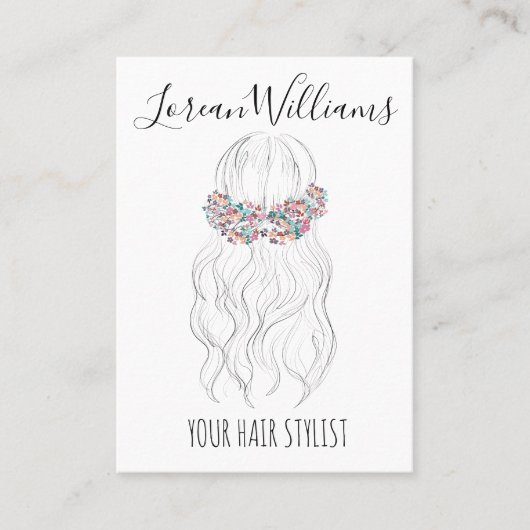 Boho haar Bruidskapsper Florale Romantiek Visitekaartje (Voorkant)