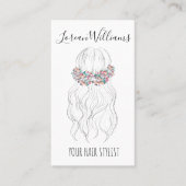 Boho haar Bruidskapsper Florale Romantische QR Visitekaartje (Voorkant)