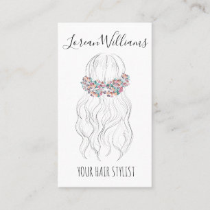 Boho haar Bruidskapsper Florale Romantische QR Visitekaartje
