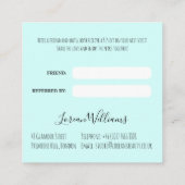 Boho haar bruiloft kapper bloemenromantiek afsprakenkaartje (Achterkant)